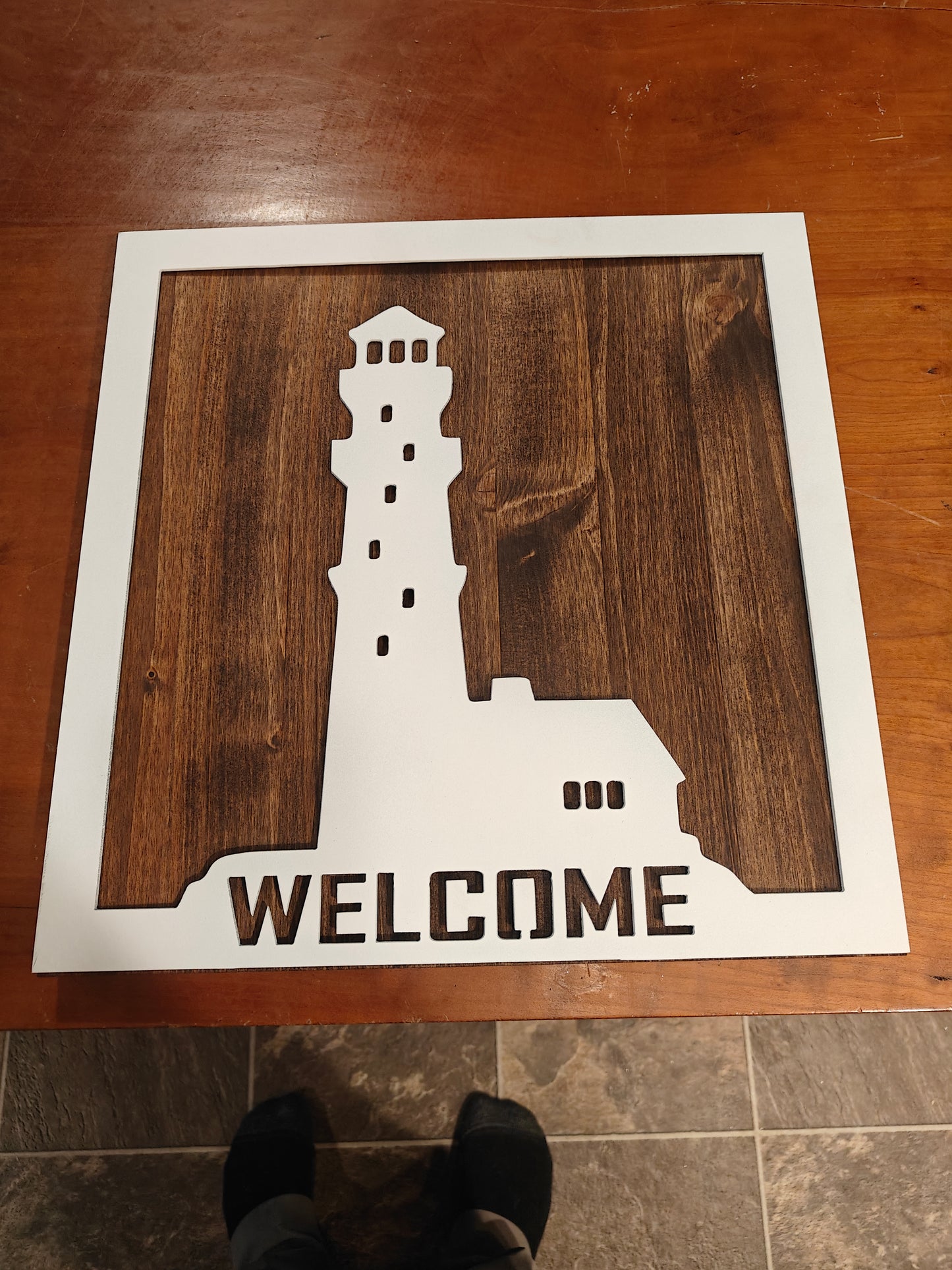 Lighthouse welcome sign