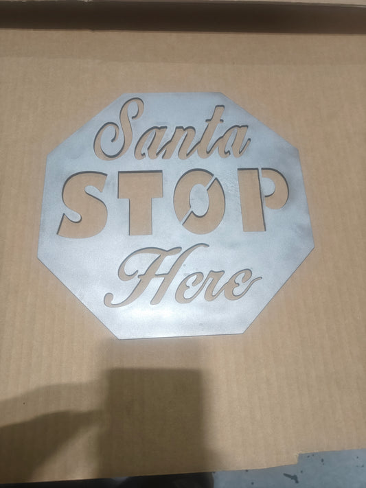 Santa stop sign